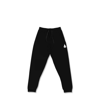 classic chemical drip joggers on black garment